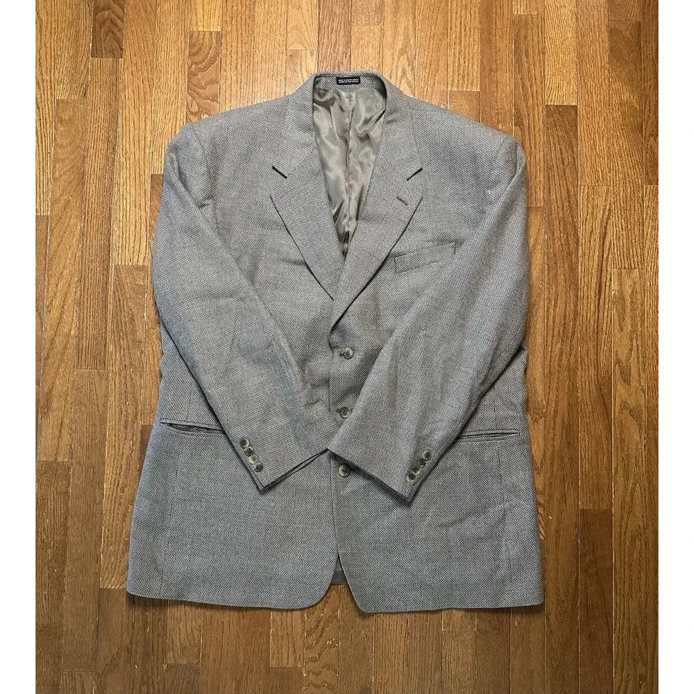 Options Stafford Men's Blazer 50L Silk Wool Blend Tan Tweed 3 Button Sports Coat